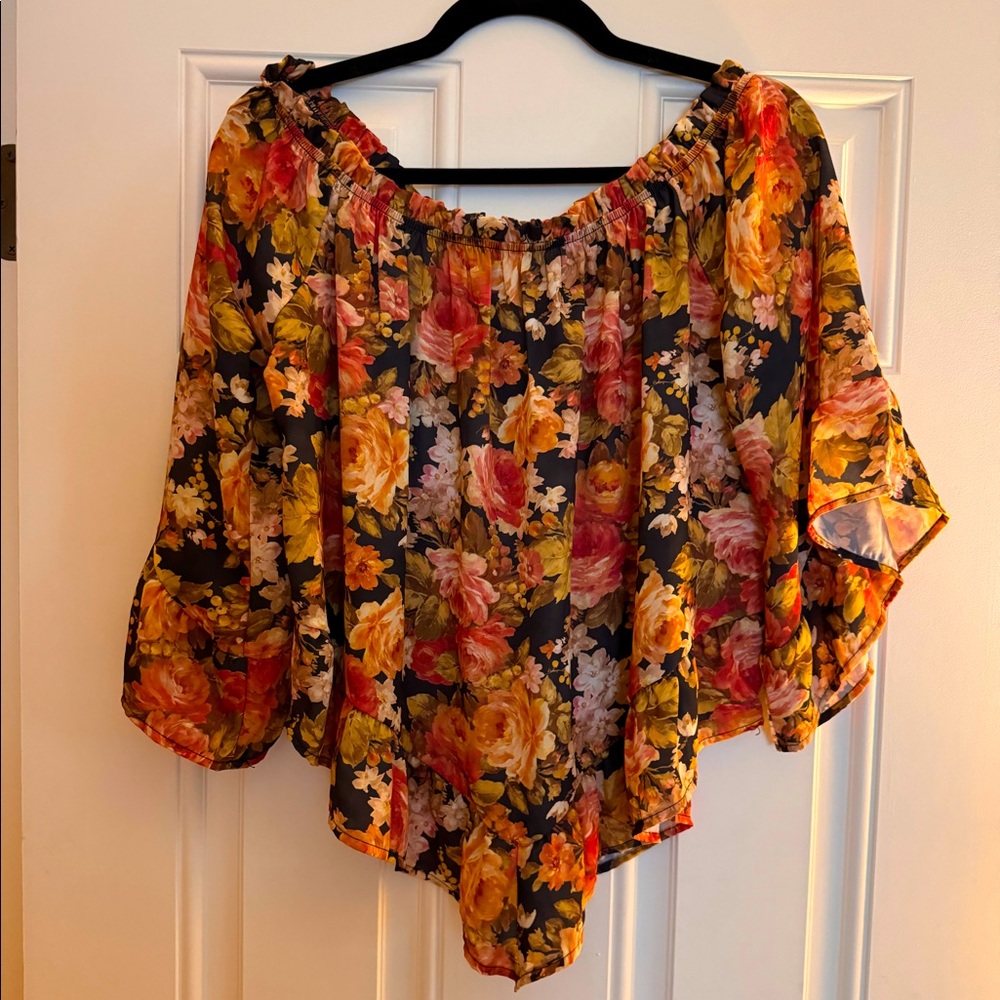 Off the shoulder flowered top